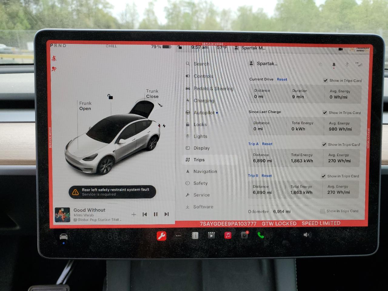 2023 TESLA MODEL Y  VIN:7SAYGDEE9PA103777