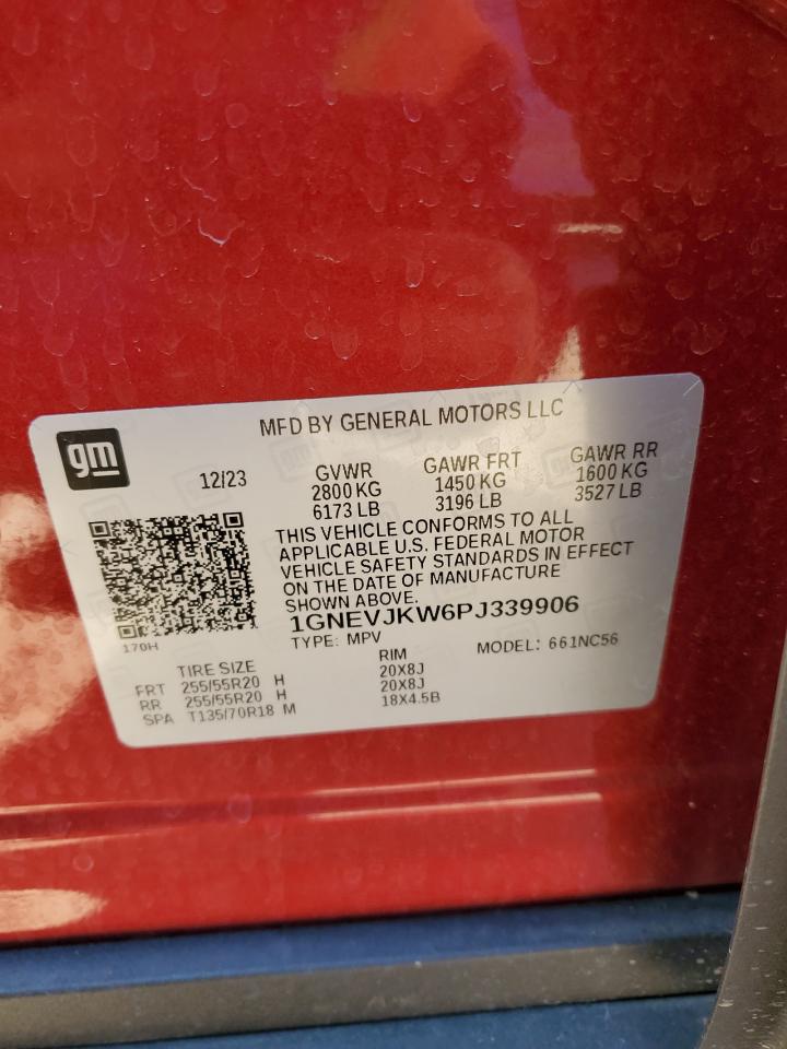 2023 CHEVROLET TRAVERSE RS VIN:1GNEVJKW6PJ339906