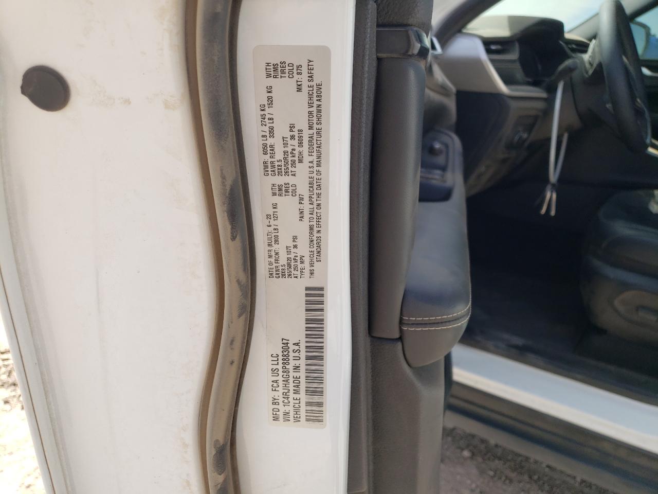 2023 JEEP GRAND CHEROKEE LAREDO VIN:1C4RJHAG8P8883047