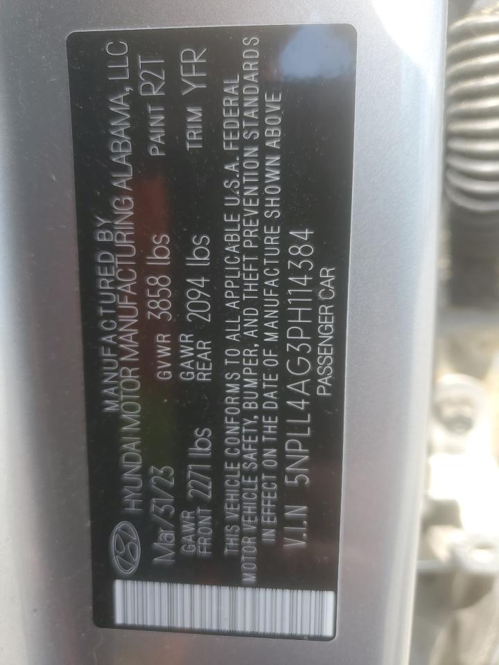 2023 HYUNDAI ELANTRA SE VIN:5NPLL4AG3PH114384