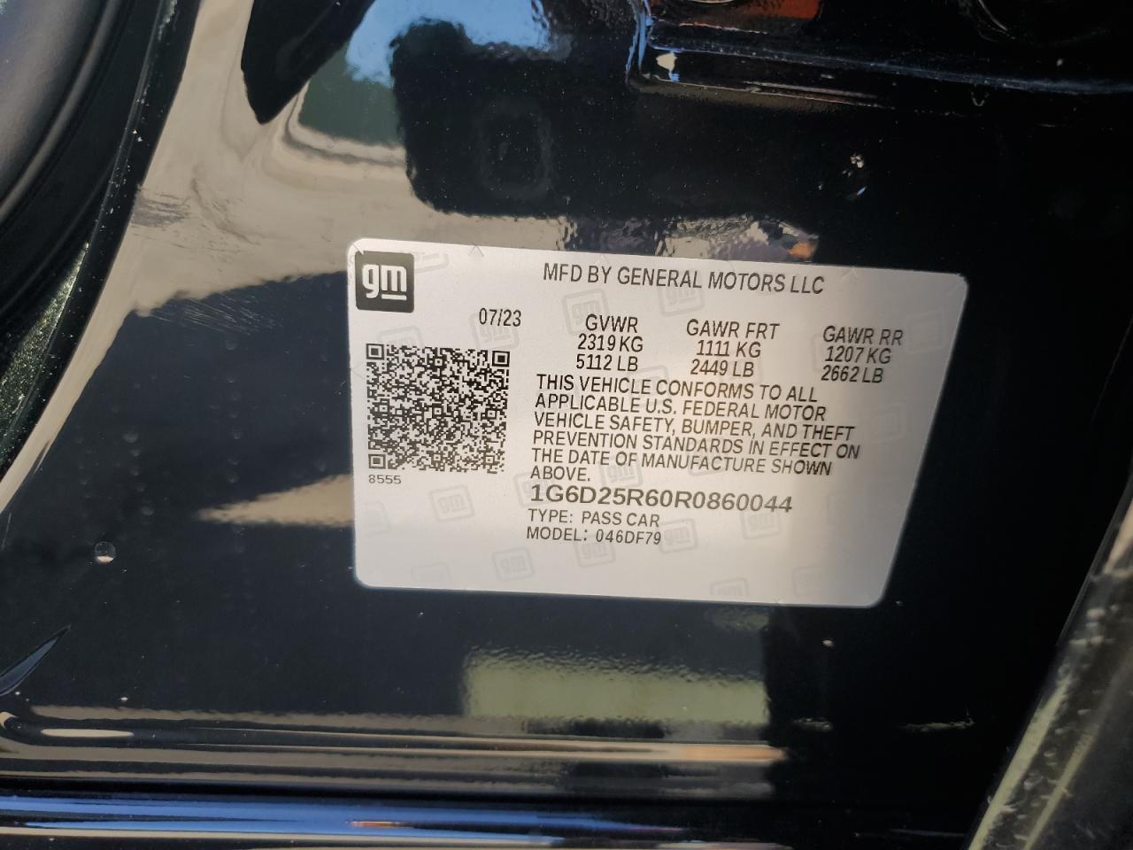 2024 CADILLAC CT5-V BLACKWING VIN:1G6D25R60R0860044