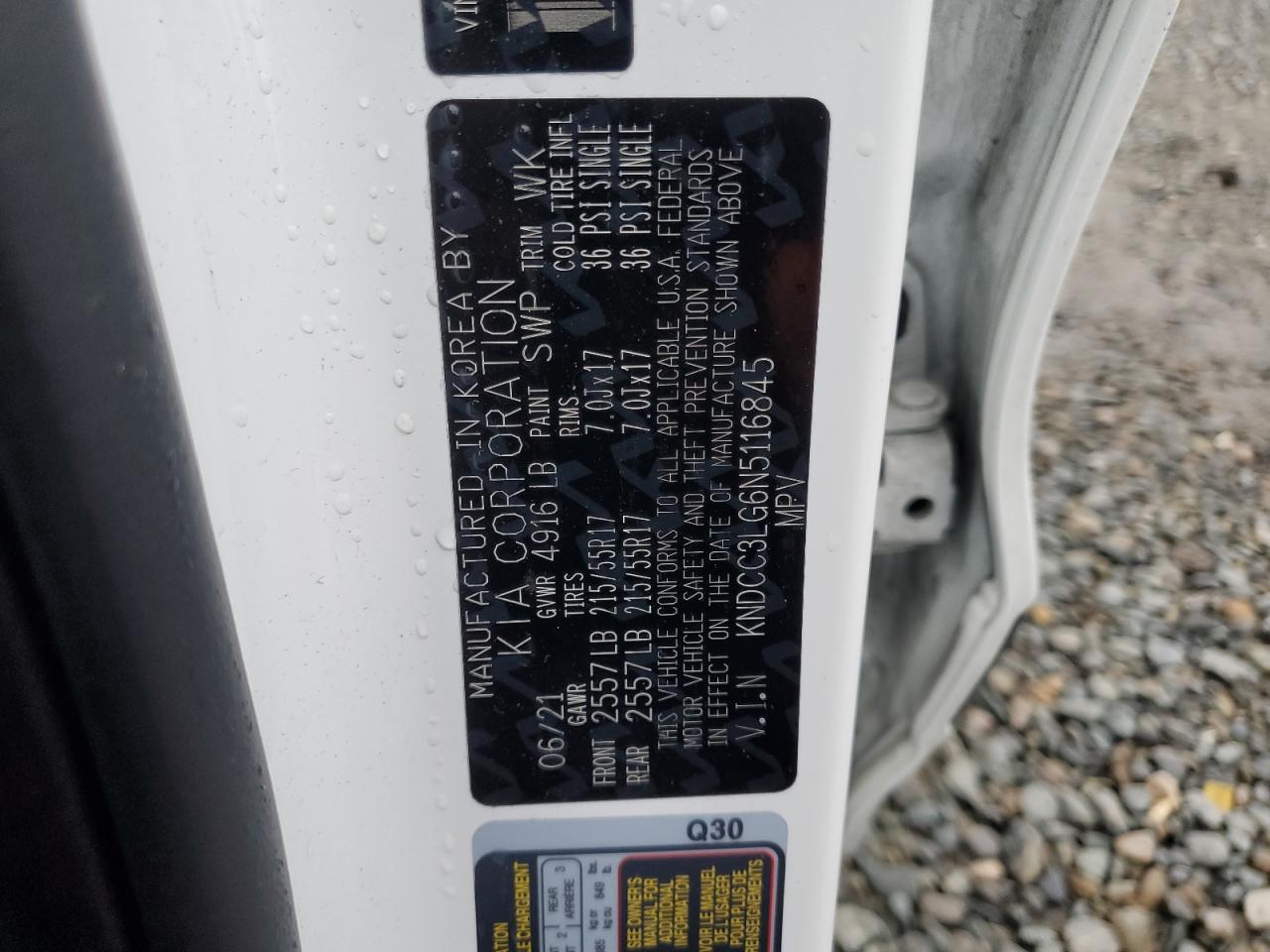 2022 KIA NIRO S VIN:KNDCC3LG6N5116845