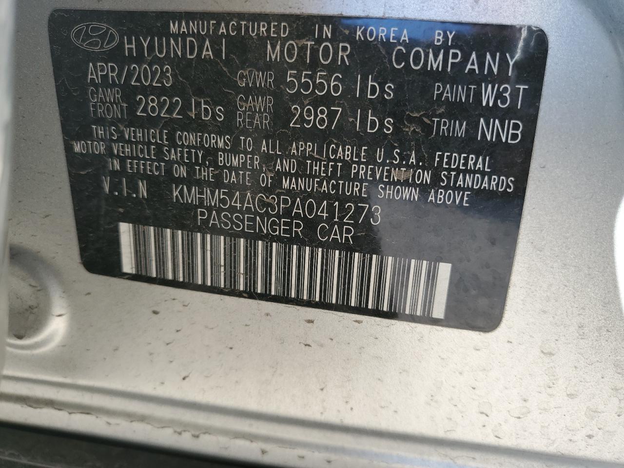 2023 HYUNDAI IONIQ 6 LIMITED VIN:KMHM54AC3PA041273