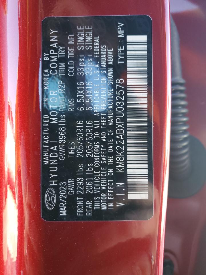 2023 HYUNDAI KONA SE VIN:2T3F1RFV5KC029153