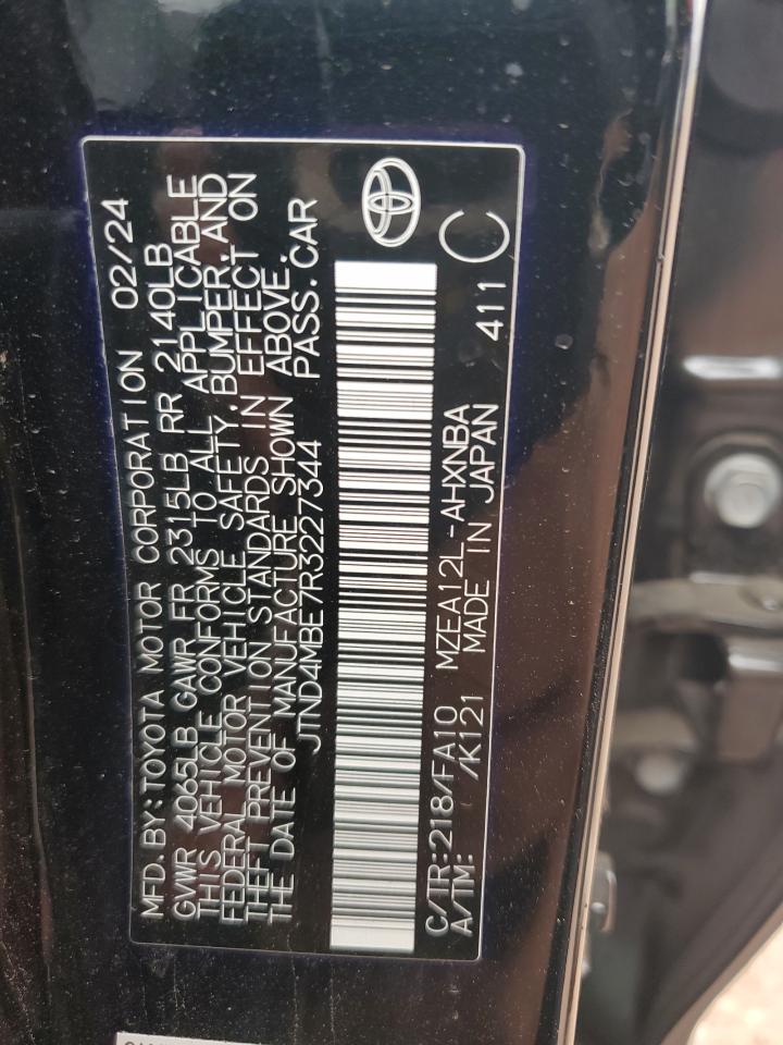 2024 TOYOTA COROLLA SE VIN:JTND4MBE7R3227344
