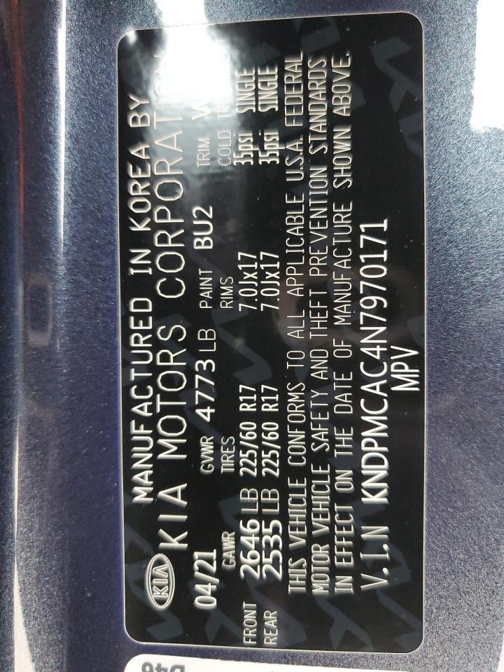 2022 KIA SPORTAGE LX VIN:KNDPMCAC4N7970171