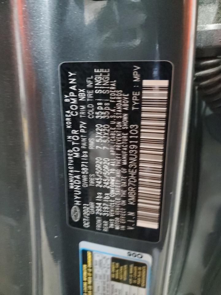 2022 HYUNDAI PALISADE CALLIGRAPHY VIN:KM8R7DHE3NU391103