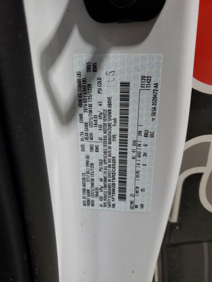 2024 FORD F250 SUPER DUTY VIN:1FT8W2BT8REC65205