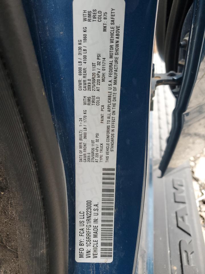 2024 RAM 1500 BIG HORN/LONE STAR VIN:1C6RRFFG1RN223000