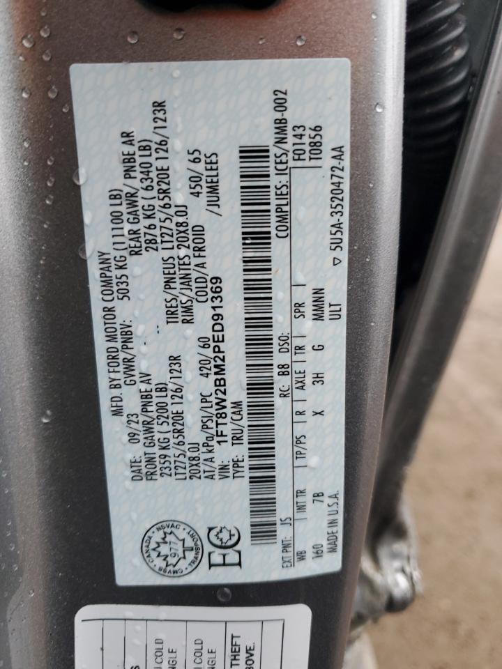 2023 FORD F250 SUPER DUTY VIN:1FT8W2BM2PED91369
