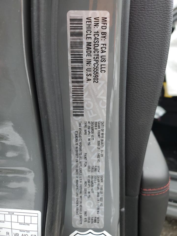 2023 DODGE DURANGO R/T VIN:1C4SDJCT5PC555902