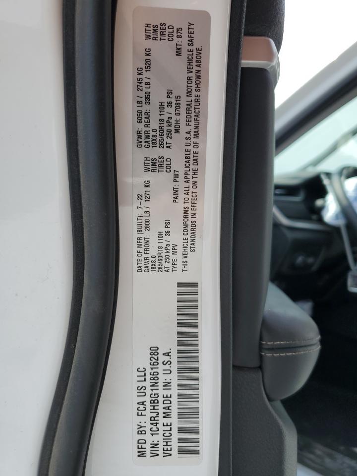2022 JEEP GRAND CHEROKEE LIMITED VIN:1C4RJHBG1N8616280