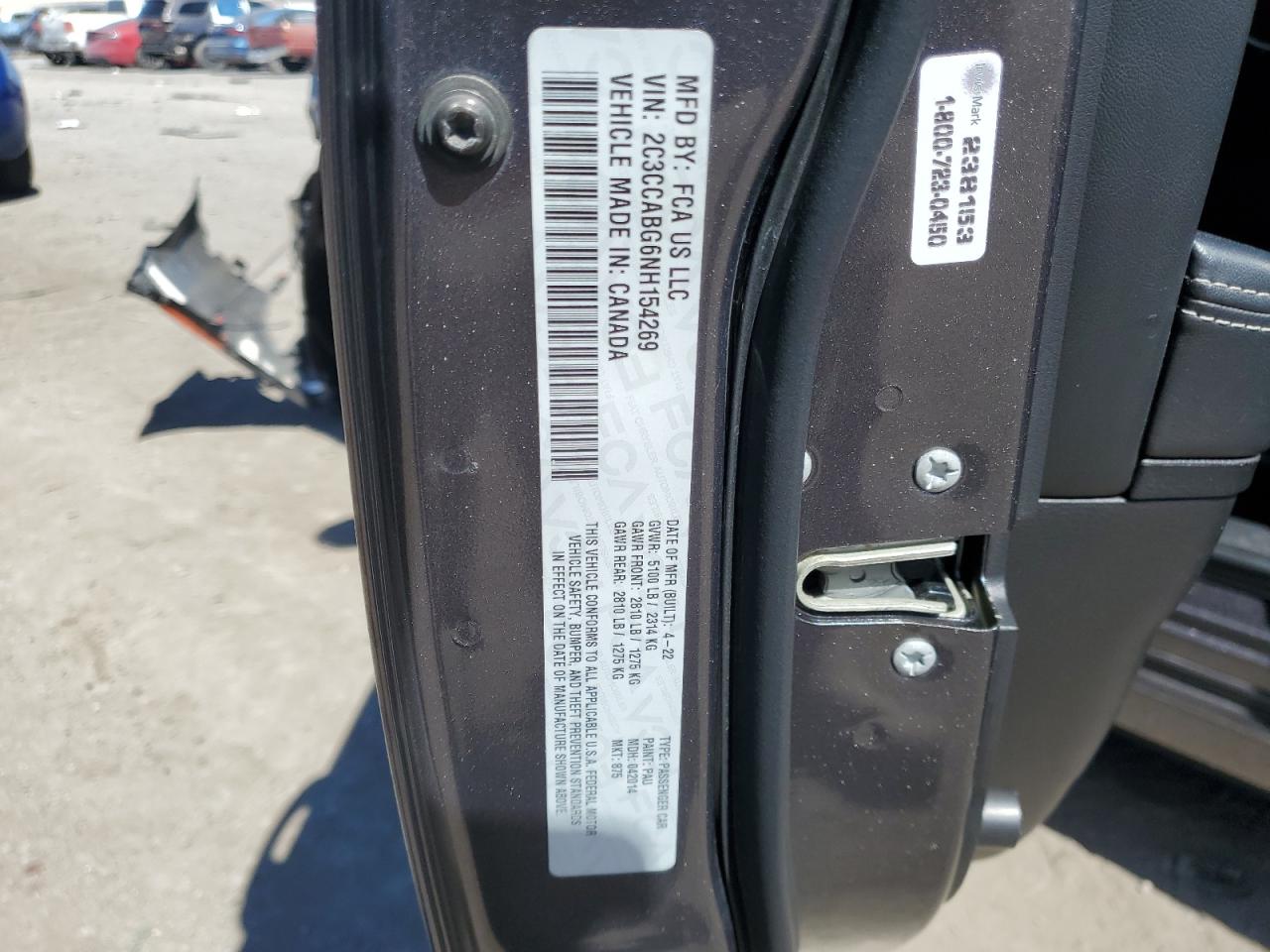 2022 CHRYSLER 300 S VIN:2C3CCABG6NH154269