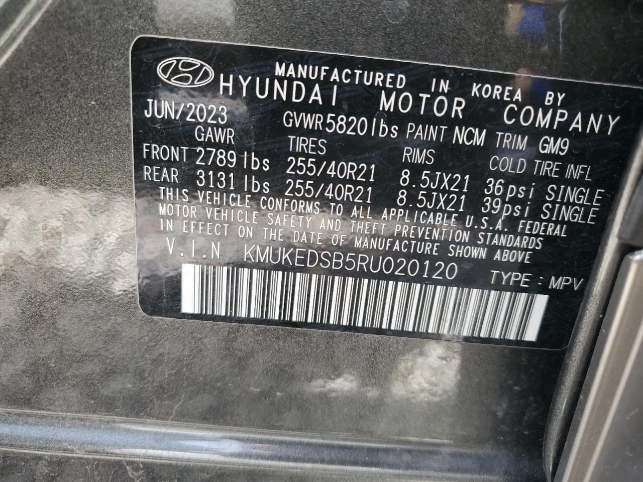 2024 GENESIS GV60 PERFORMANCE VIN:KMUKEDSB5RU020120