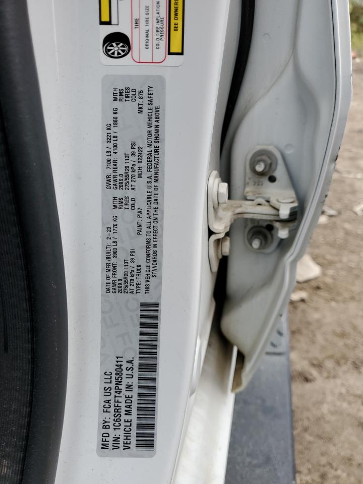 2023 RAM 1500 BIG HORN/LONE STAR VIN:1C6SRFFT4PN580411