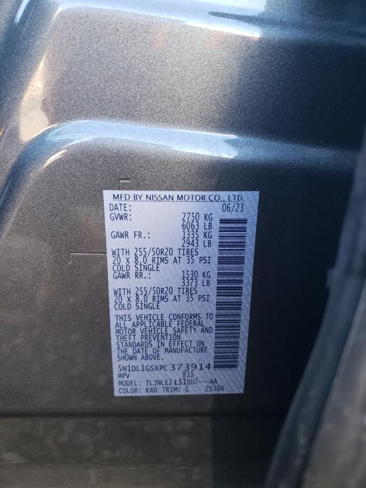 2023 INFINITI QX60 SENSORY VIN:5N1DL1GSXPC373914