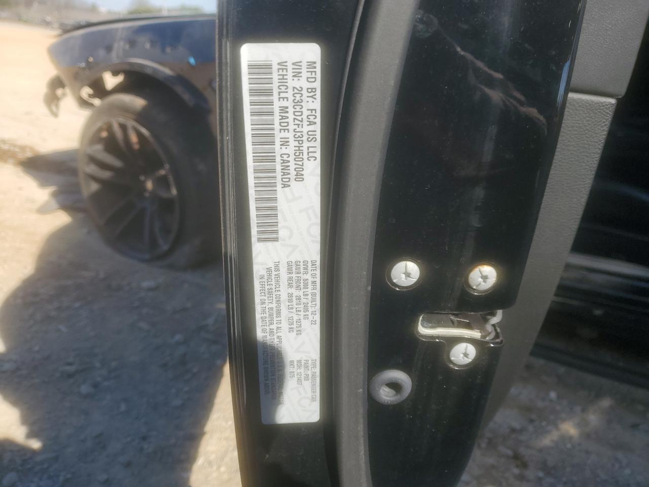 2023 DODGE CHALLENGER R/T SCAT PACK VIN:2C3CDZFJ3PH507040