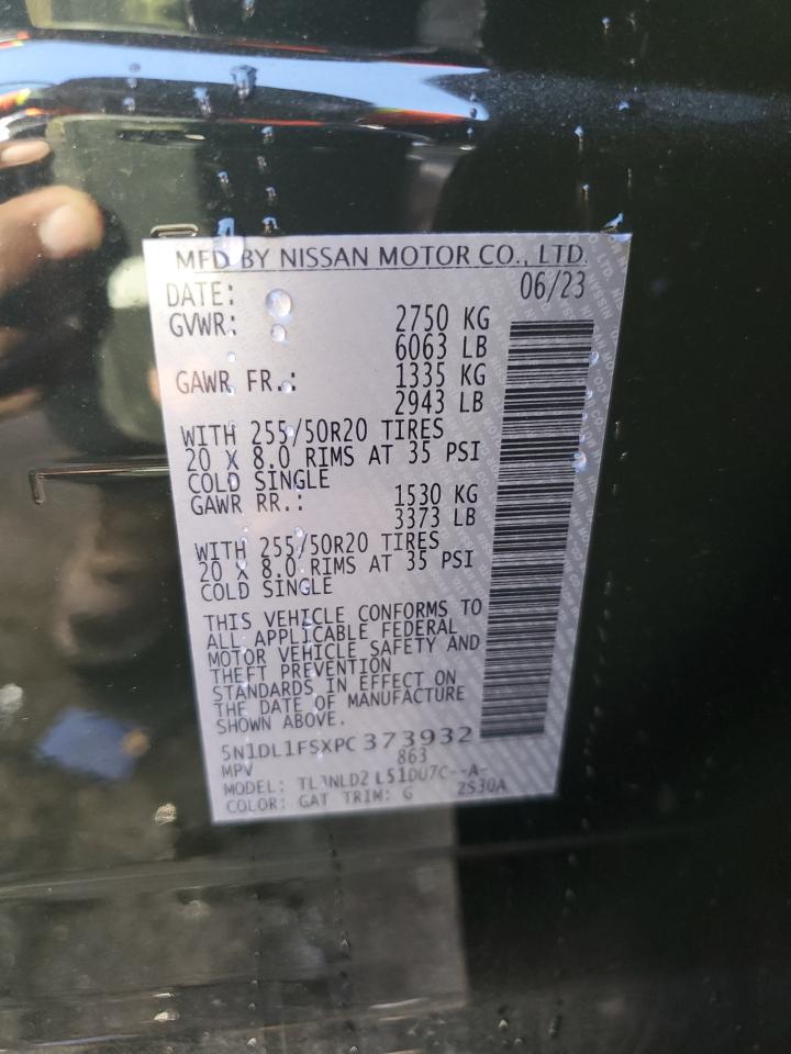 2023 INFINITI QX60 LUXE VIN:5N1DL1FSXPC373932