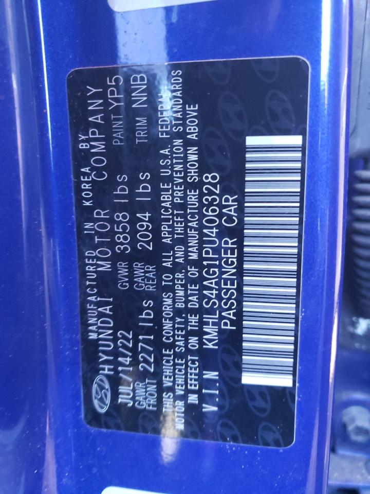 2023 HYUNDAI ELANTRA SEL VIN:KMHLS4AG1PU406328