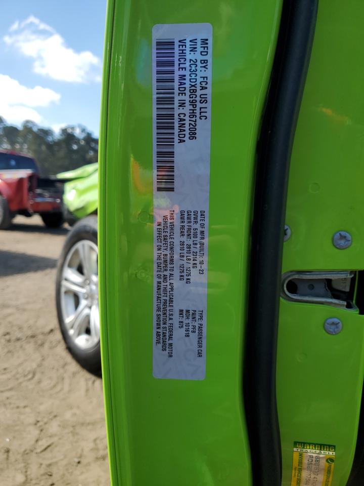 2023 DODGE CHARGER SXT VIN:2C3CDXBG9PH672086