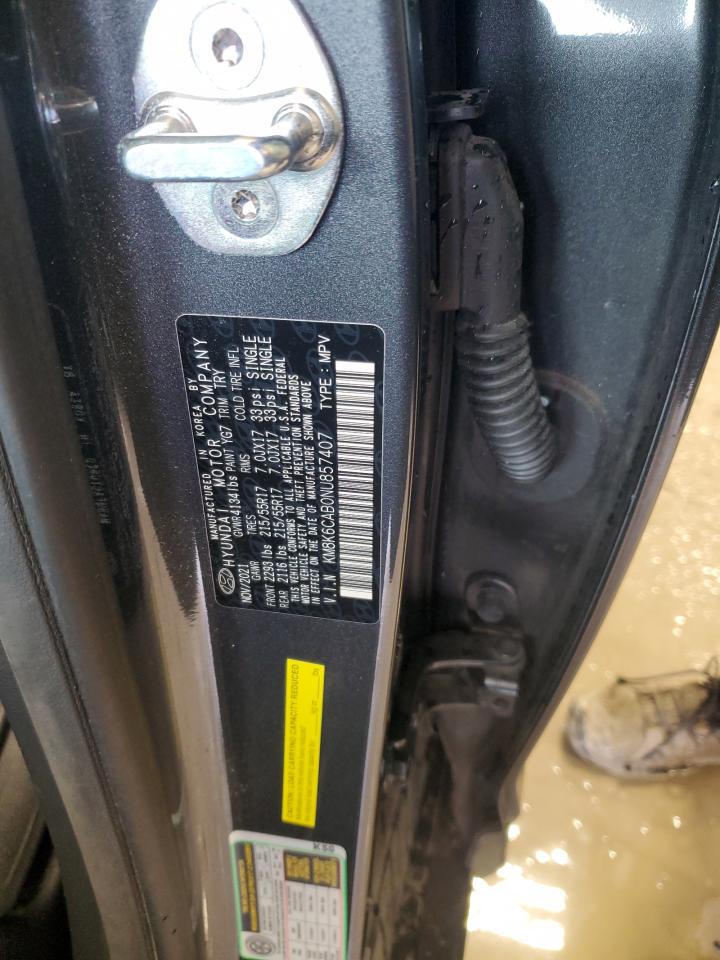 2022 HYUNDAI KONA SEL VIN:KM8K6CAB0NU857407