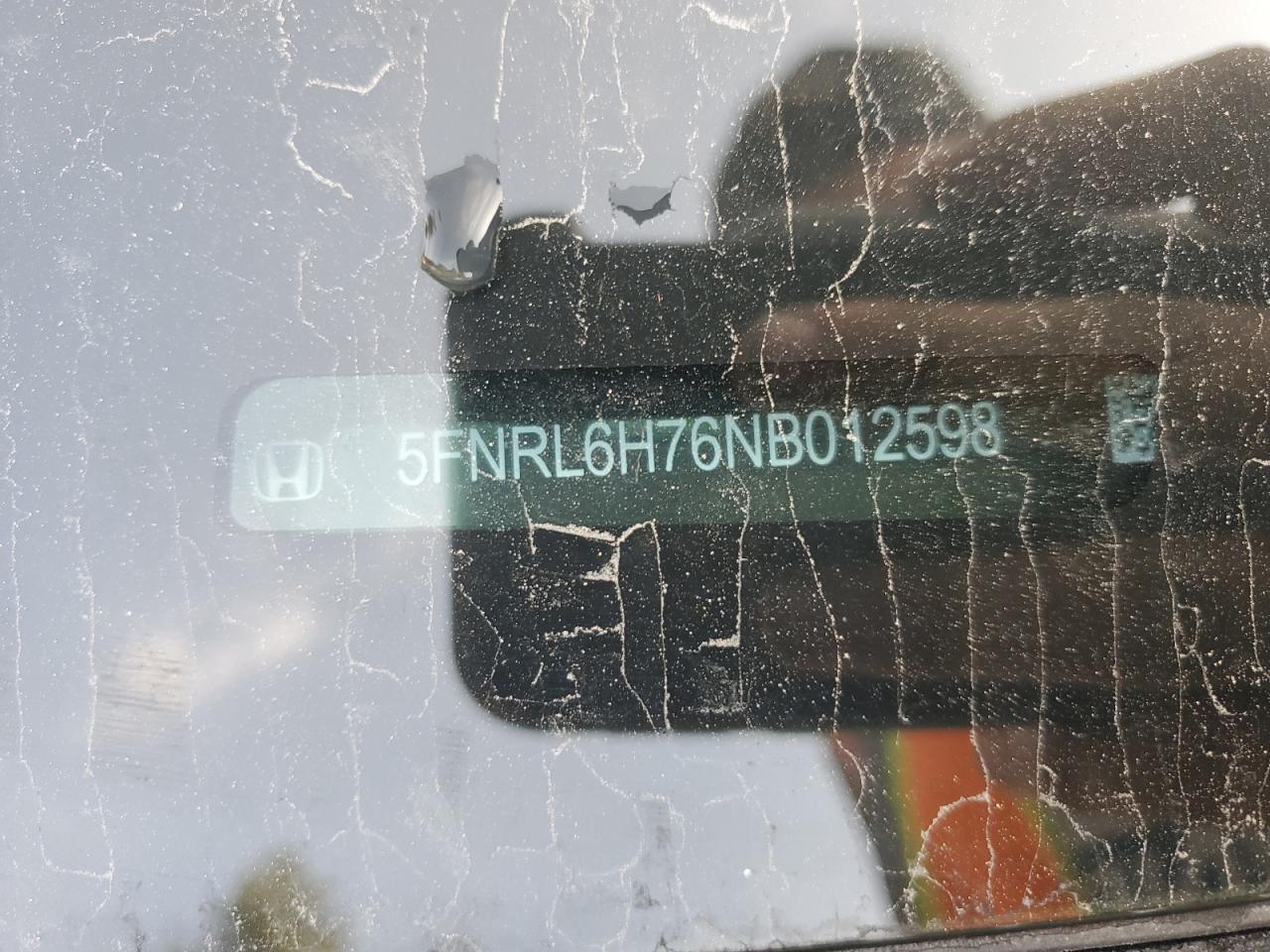 2022 HONDA ODYSSEY EXL VIN:5FNRL6H76NB012598