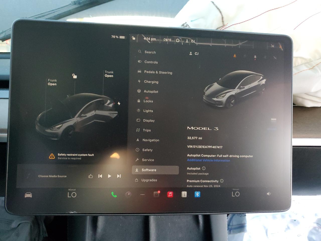 2023 TESLA MODEL 3  VIN:5YJ3E1EA7PF467417