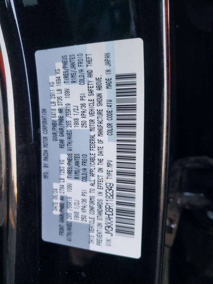 2024 MAZDA CX-90 SELECT VIN:JM3KKAHD8R1182349