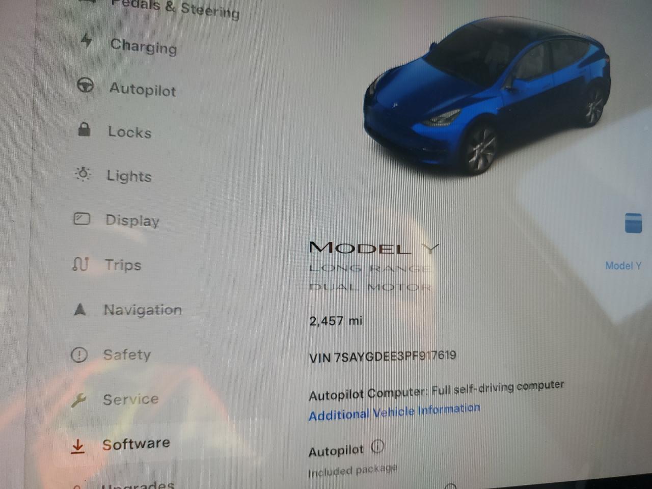 2023 TESLA MODEL Y  VIN:7SAYGDEE3PF917619