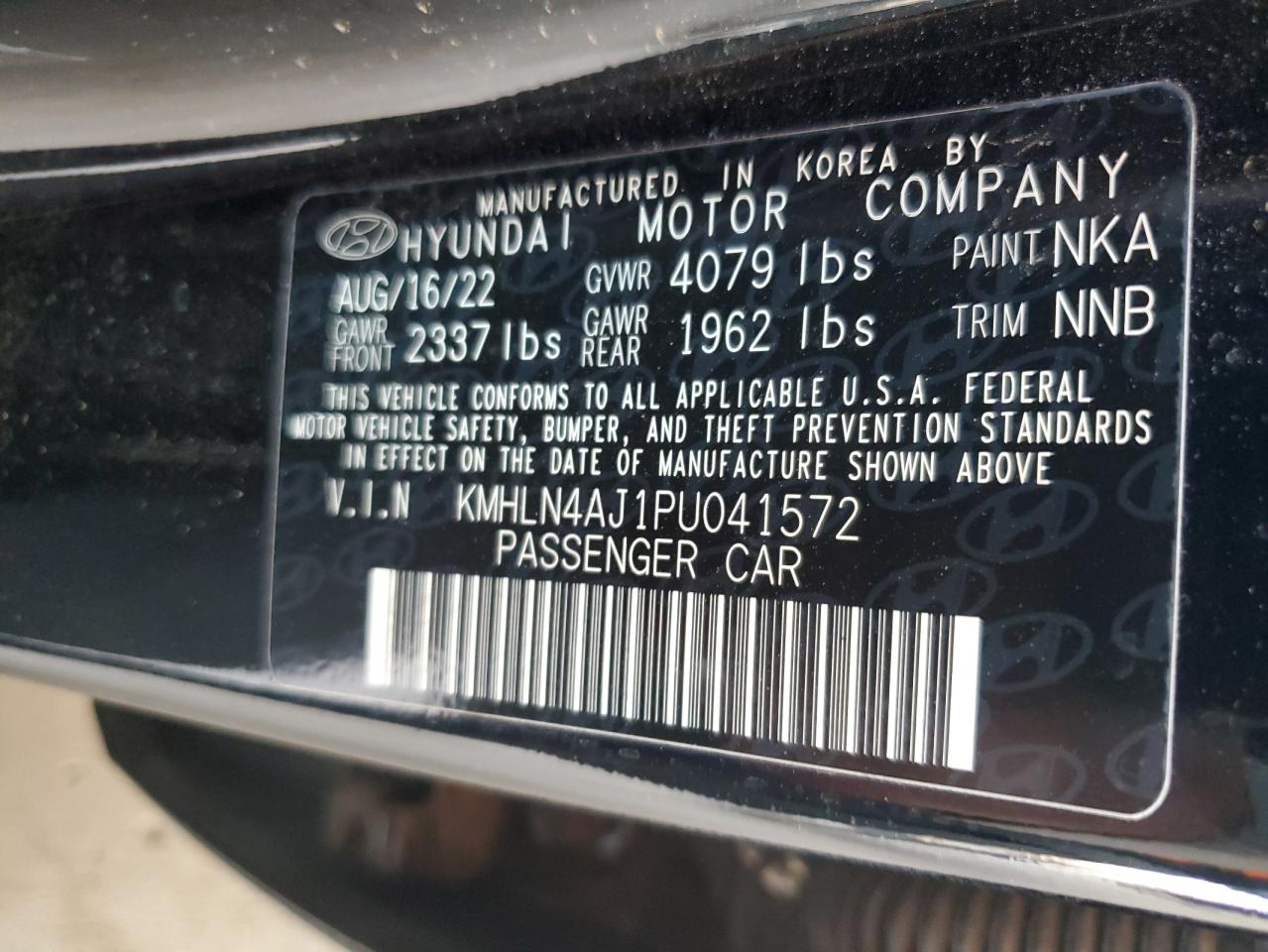 2023 HYUNDAI ELANTRA LIMITED VIN:KMHLN4AJ1PU041572