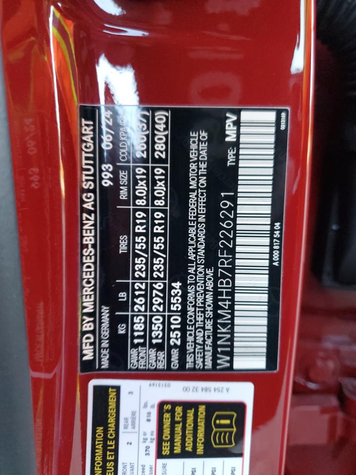 2024 MERCEDES-BENZ GLC 300 4MATIC VIN:W1NKM4HB7RF226291