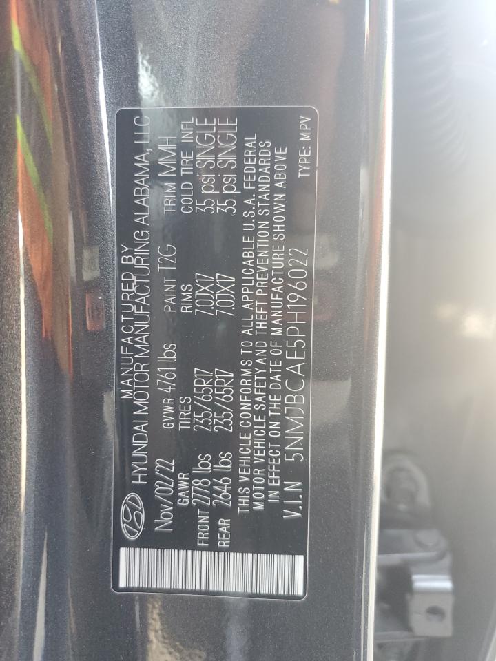 2023 HYUNDAI TUCSON SEL VIN:5NMJBCAE5PH196022