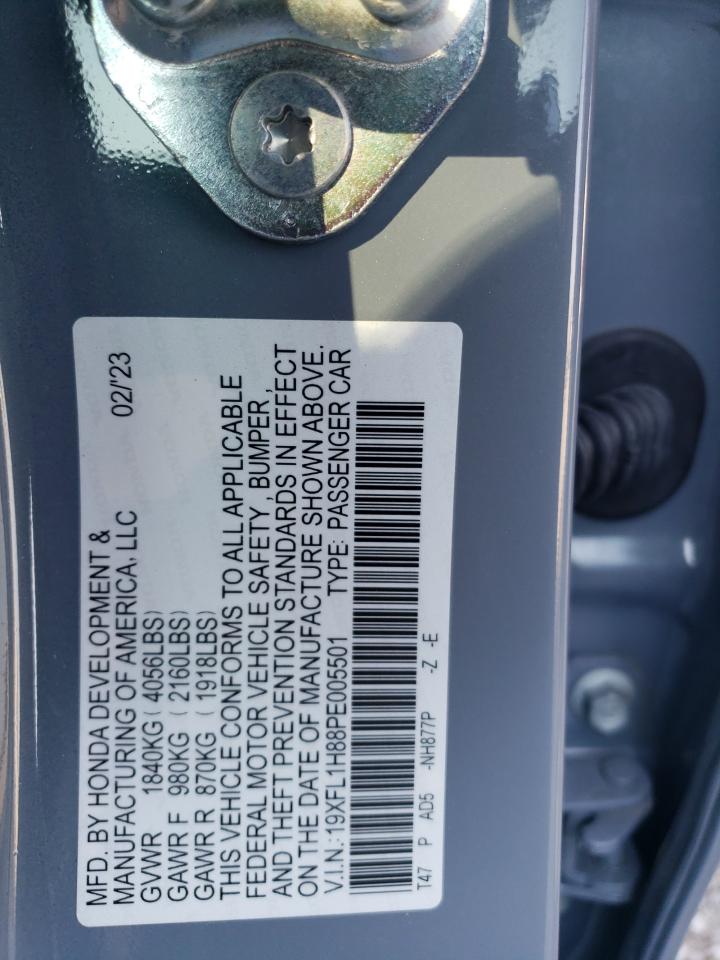 2023 HONDA CIVIC SPORT TOURING VIN:19XFL1H88PE005501