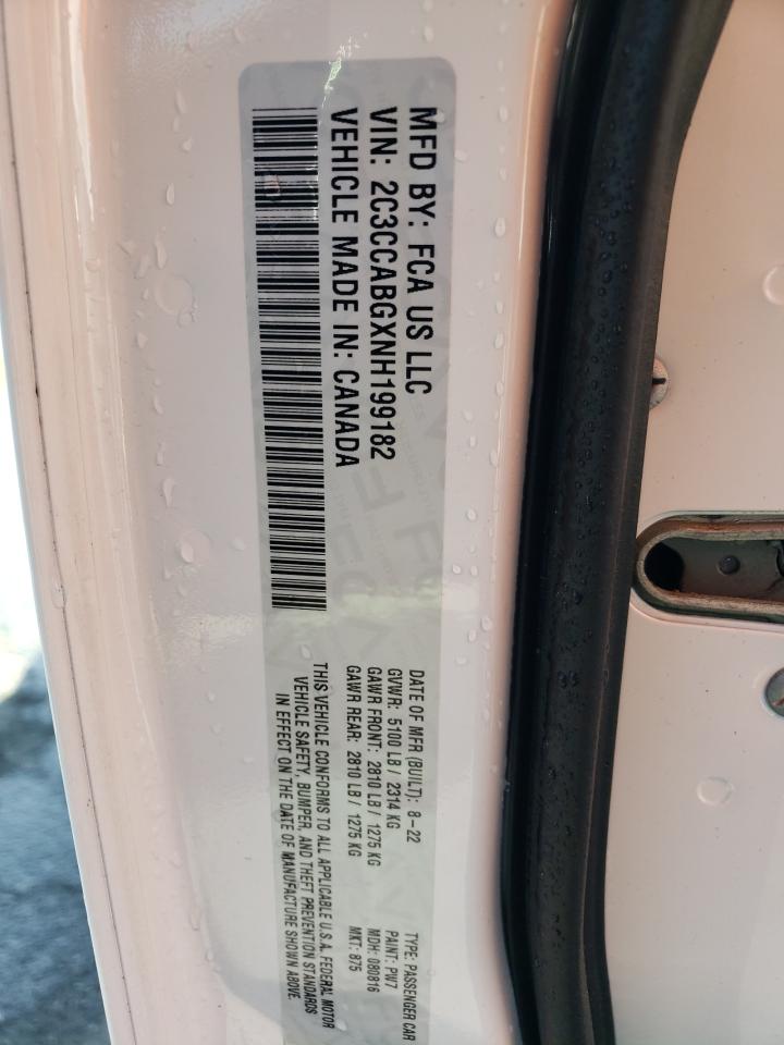 2022 CHRYSLER 300 S VIN:2C3CCABGXNH199182
