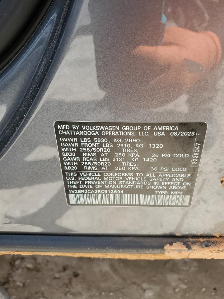 2024 VOLKSWAGEN ATLAS SEL VIN:1V2BR2CA2RC513694
