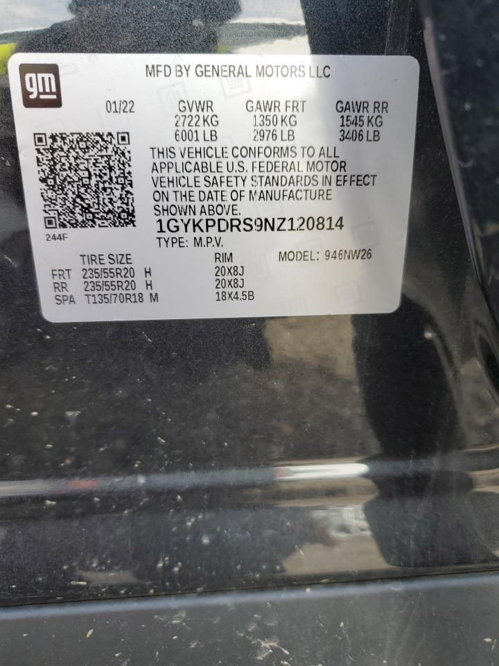 2022 CADILLAC XT6 PREMIUM LUXURY VIN:1GYKPDRS9NZ120814