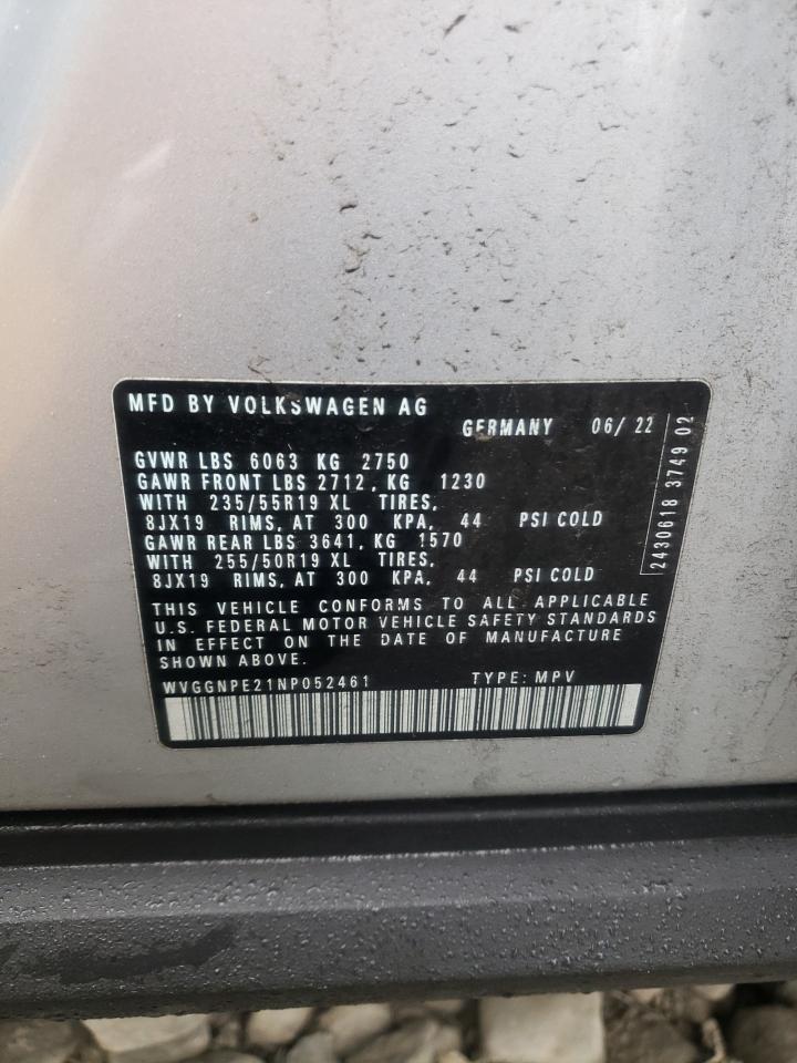 2022 VOLKSWAGEN ID.4 PRO S VIN:WVGGNPE21NP052461