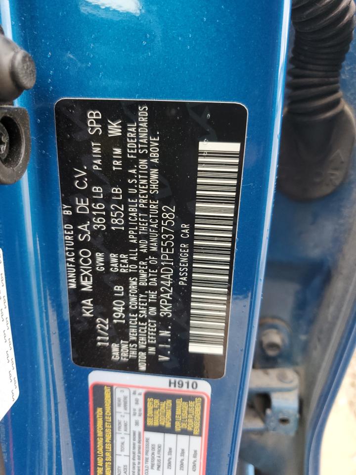 2023 KIA RIO LX VIN:3KPA24AD1PE537582
