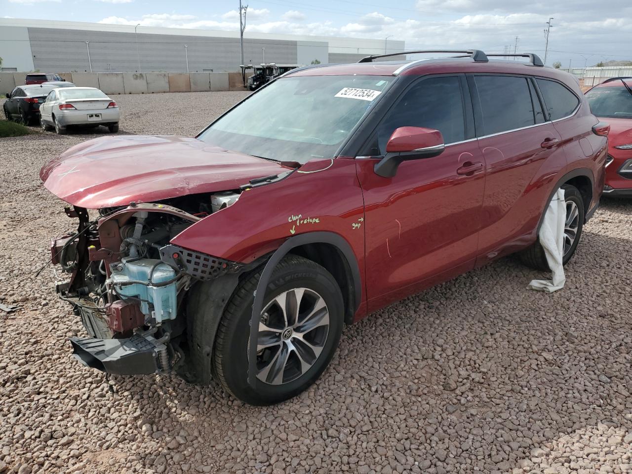 2022 TOYOTA HIGHLANDER HYBRID XLE VIN:5TDHARAH1NS514565