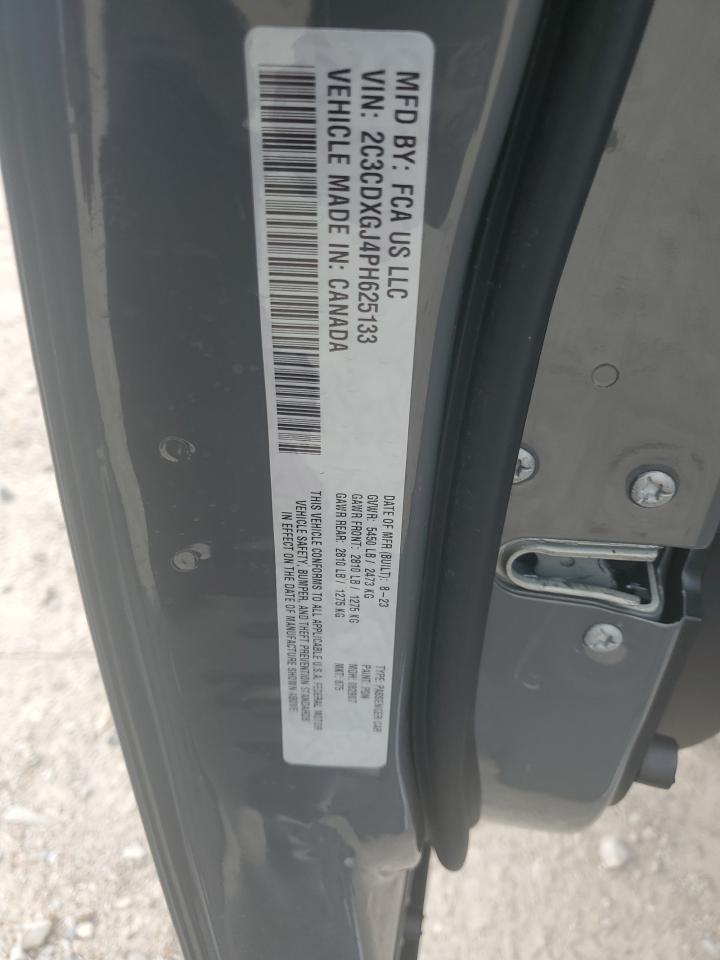 2023 DODGE CHARGER SCAT PACK VIN:2C3CDXGJ4PH625133