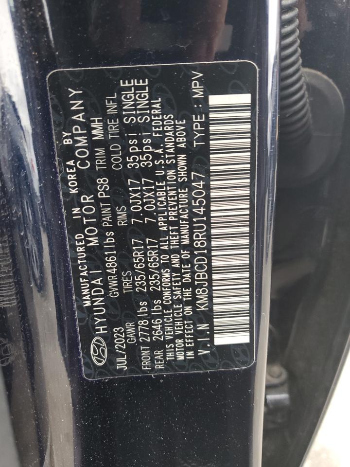 2024 HYUNDAI TUCSON BLUE VIN:KM8JBCD18RU145047