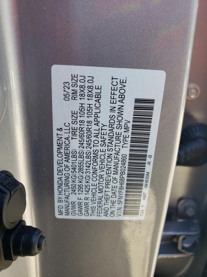 2023 HONDA PASSPORT TRAIL SPORT VIN:5FNYF8H68PB024860