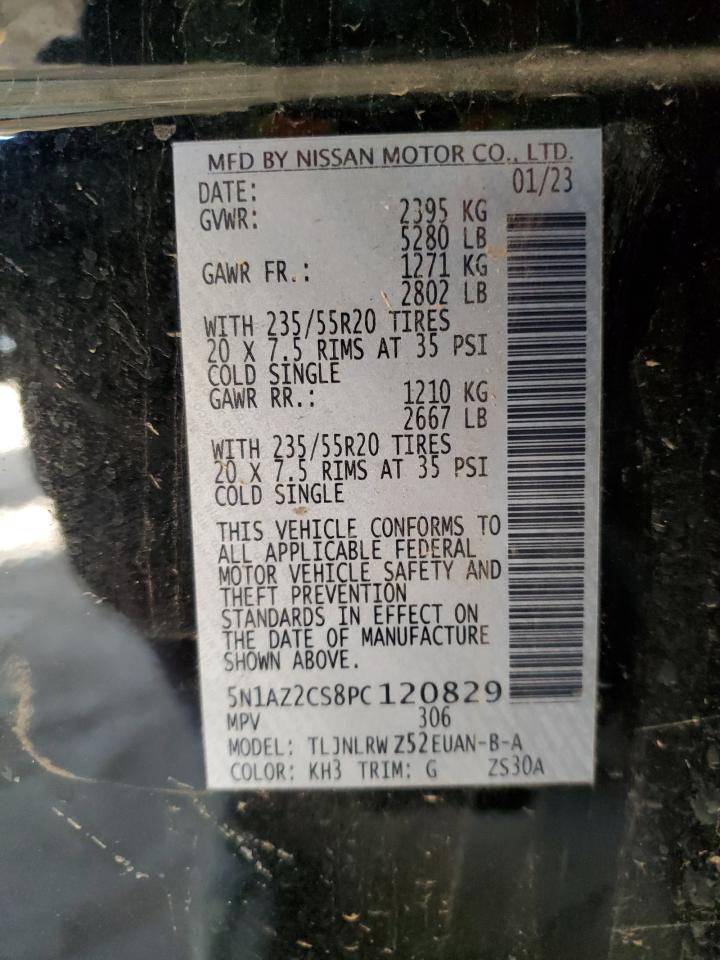 2023 NISSAN MURANO SL VIN:5N1AZ2CS8PC120829