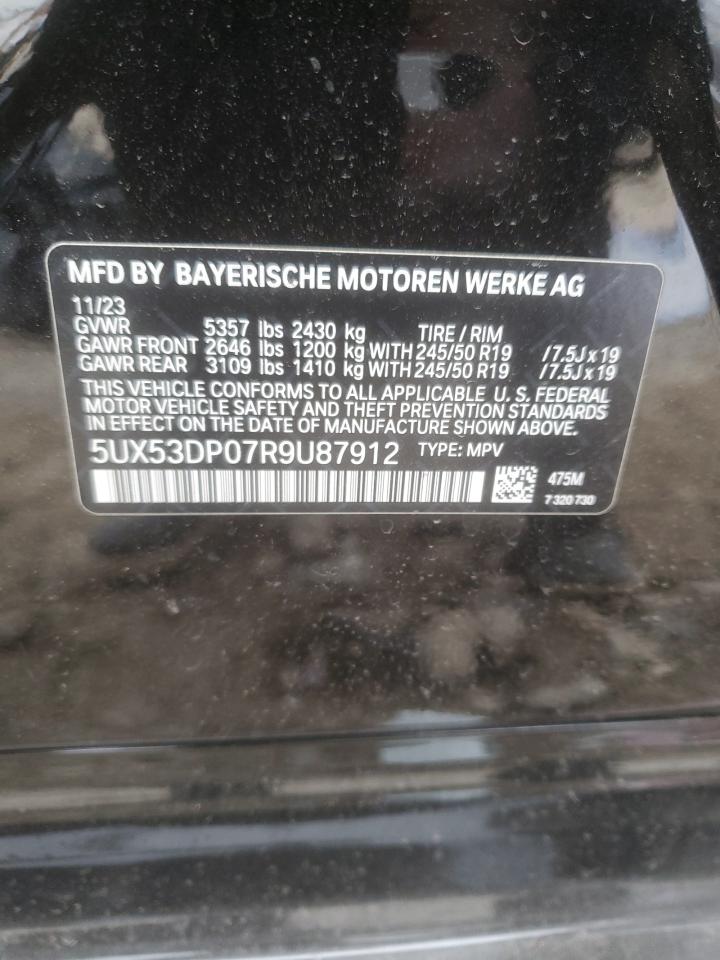 2024 BMW X3 XDRIVE30I VIN:5UX53DP07R9U87912