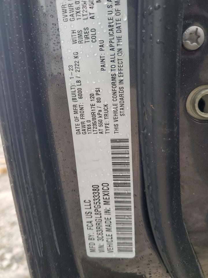 2023 RAM 3500 TRADESMAN VIN:3C63RRGL8PG533380