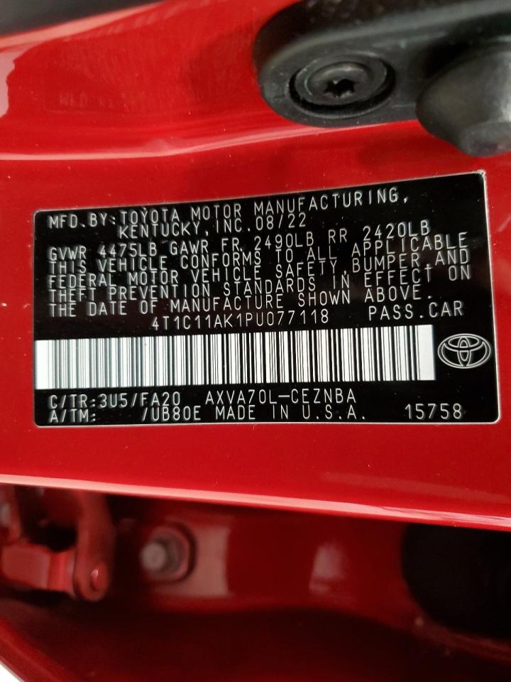 2023 TOYOTA CAMRY LE VIN:4T1C11AK1PU077118