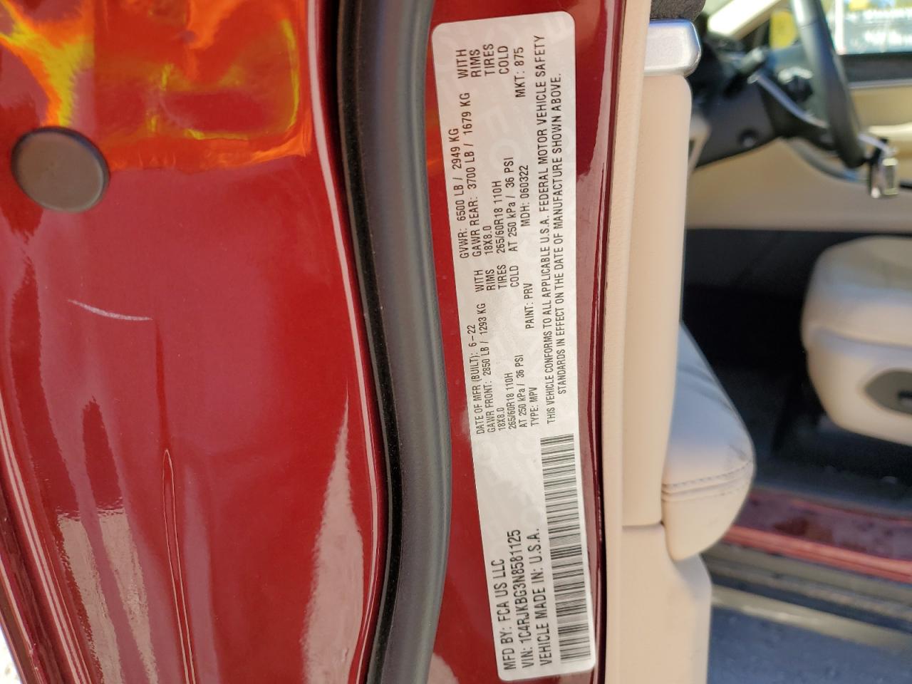 2022 JEEP GRAND CHEROKEE L LIMITED VIN:1C4RJKBG3N8581125