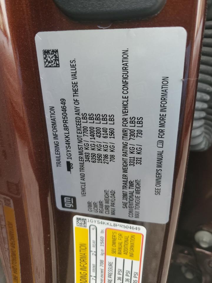 2023 CADILLAC ESCALADE ESV PREMIUM LUXURY VIN:1GYS4KKL8PR504649