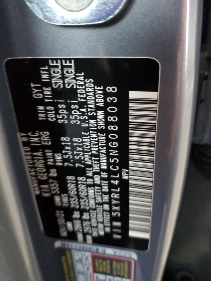 2022 KIA SORENTO S VIN:5XYRL4LC5NG088038