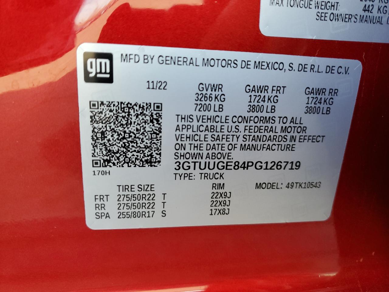 2023 GMC SIERRA K1500 DENALI VIN:3GTUUGE84PG126719